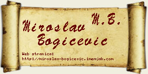 Miroslav Bogičević vizit kartica